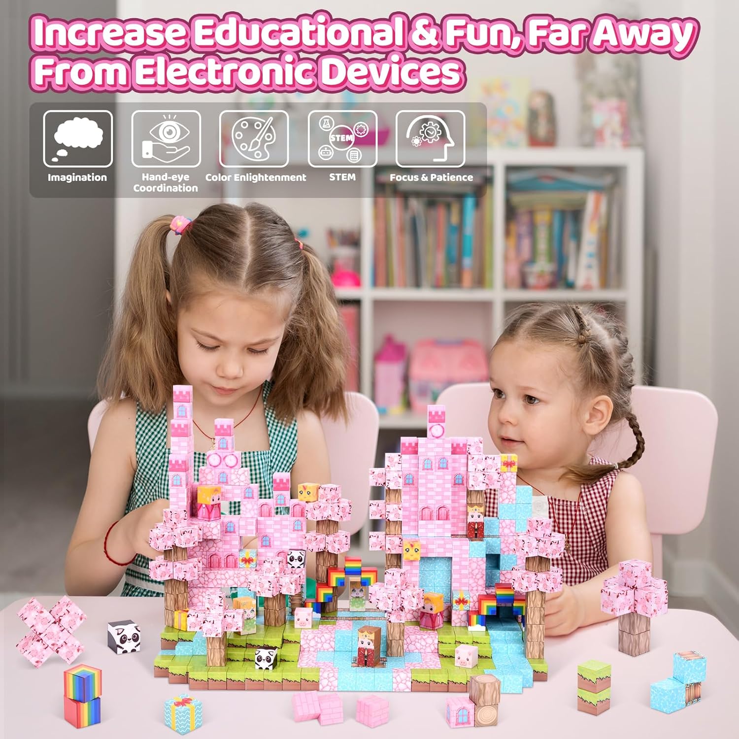Thumbnail 5 de 160PCS Magnetic Building Blocks: Castle Set for Kids 3–12