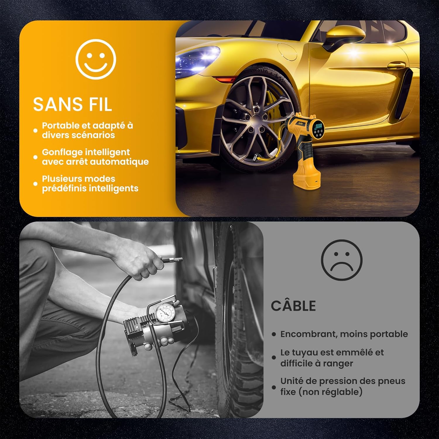Thumbnail 6 de Ipflin Gonfleur Pneus Voiture Sans Fil – Compact et Polyvalent, 150 PSI, 22 L/min