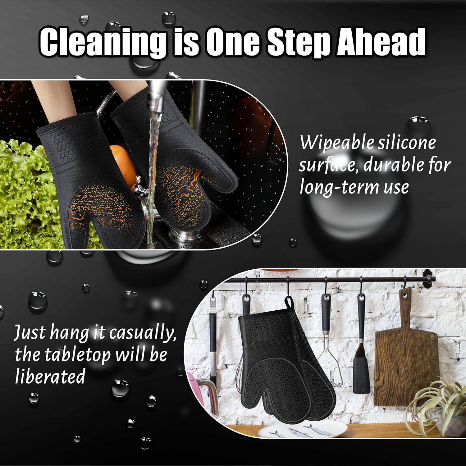 Thumbnail 4 de Oven mitts anti-slip silicone 500 ℉