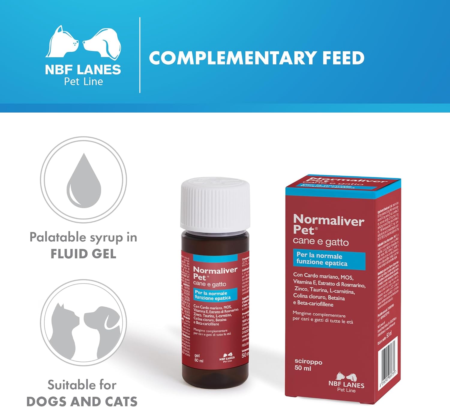 Detalle 2 de Normaliver Pet 50ml – Complément hépatique pour chiens