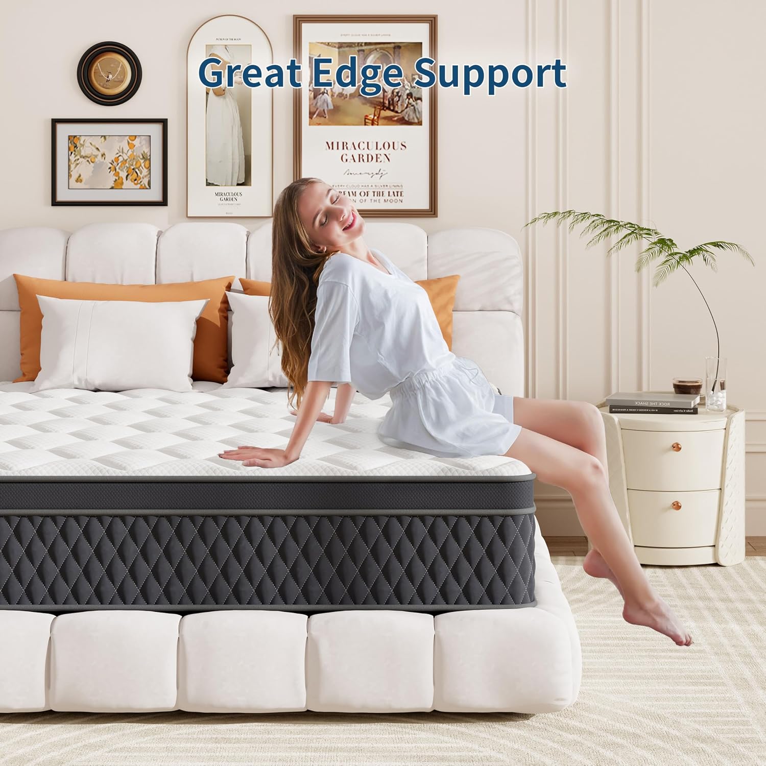 Thumbnail 4 de ELEMUSE 10.6 Inch Medium Firm Hybrid Mattress 135x190cm