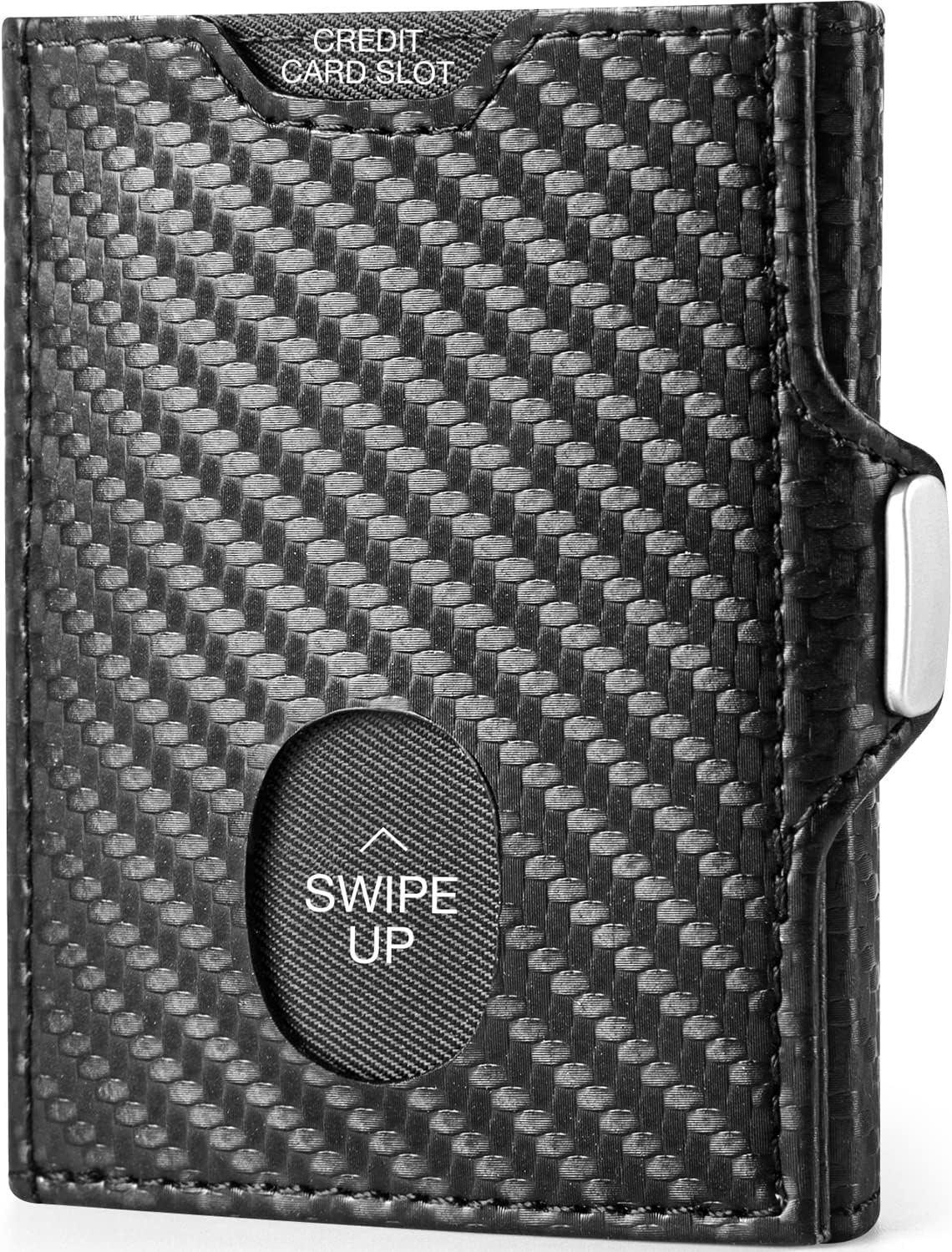 Detalle de DODENSHA Mini Geldbörse mit Münzfach und RFID-Schutz – Carbon, Slim Wallet