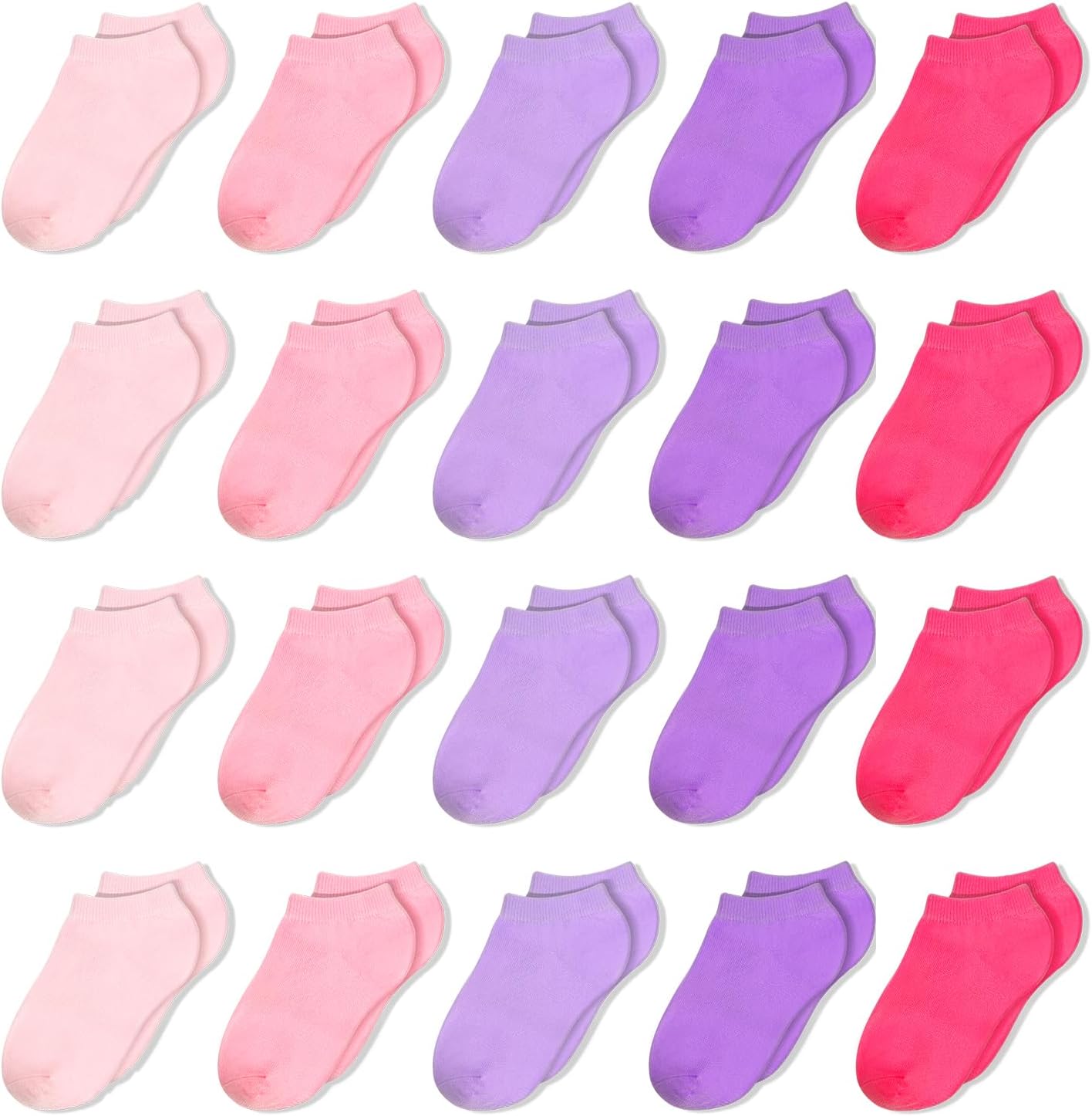 Detalle de TRAMLE Girls Socks, 20 Pairs: Low Cut Colourful Breathable Soft Ankle Socks for Girls Aged 1–14