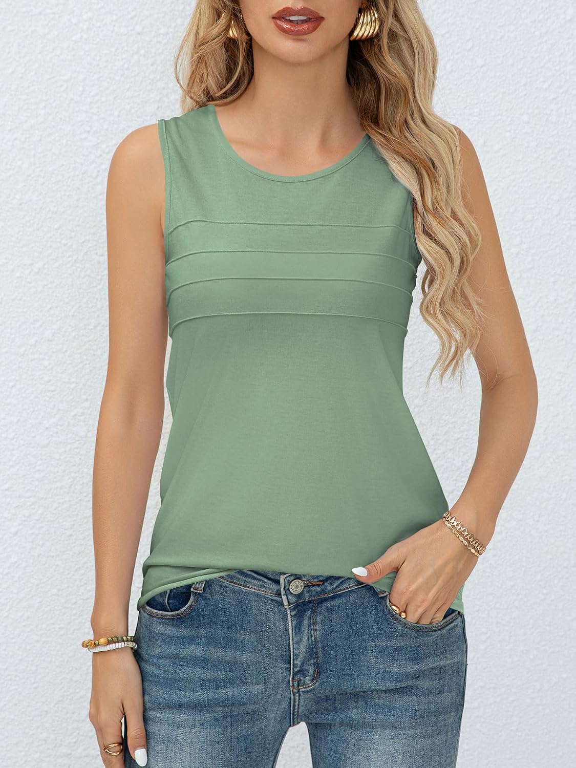 Detalle 2 de Haslike mouwloze zomertanktop voor dames met comfortabele pasvorm