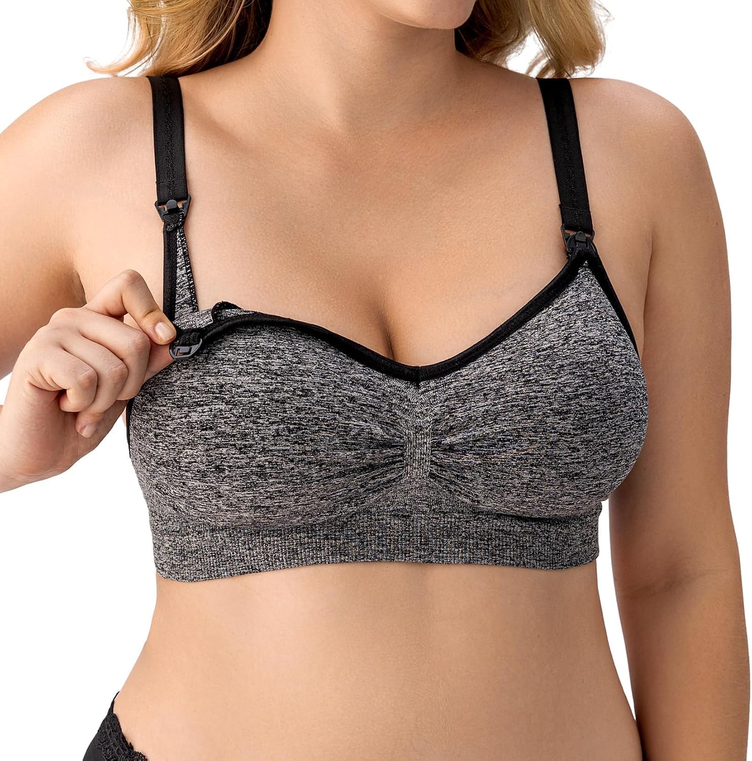 Detalle de HBselect 3 Pack Women’s Wireless Seamless Nursing & Maternity Bra with Removable Pads and Extenders