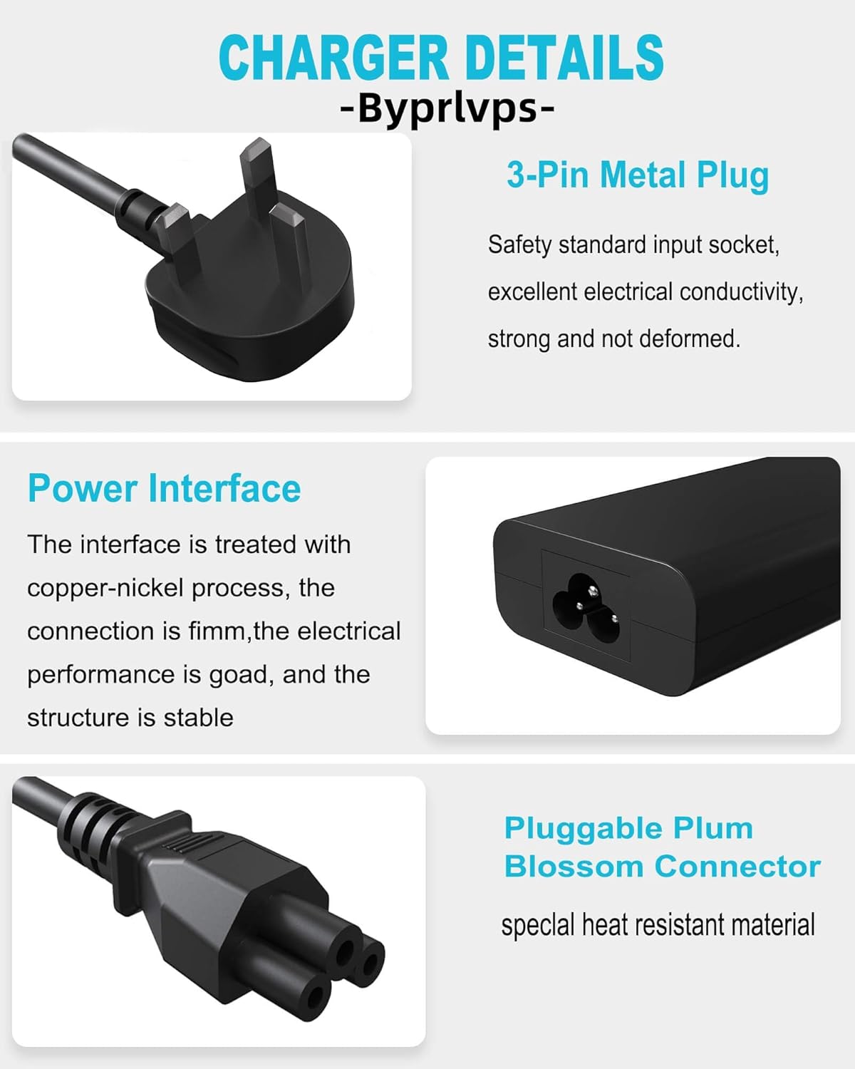 Detalle de Byprlvps 65W USB C laptop charger for Dell