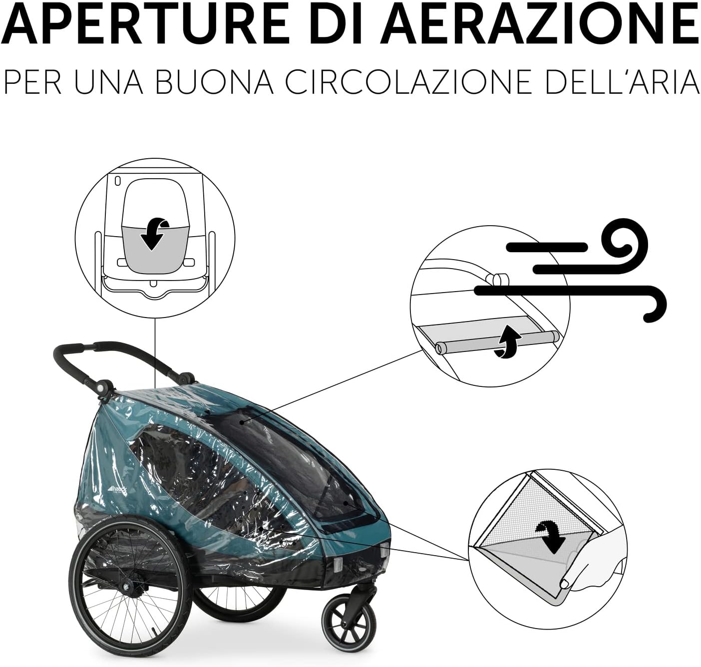 Detalle de hauck Telo Antipioggia per Rimorchio Bici Dryk Duo e Dryk Duo Plus