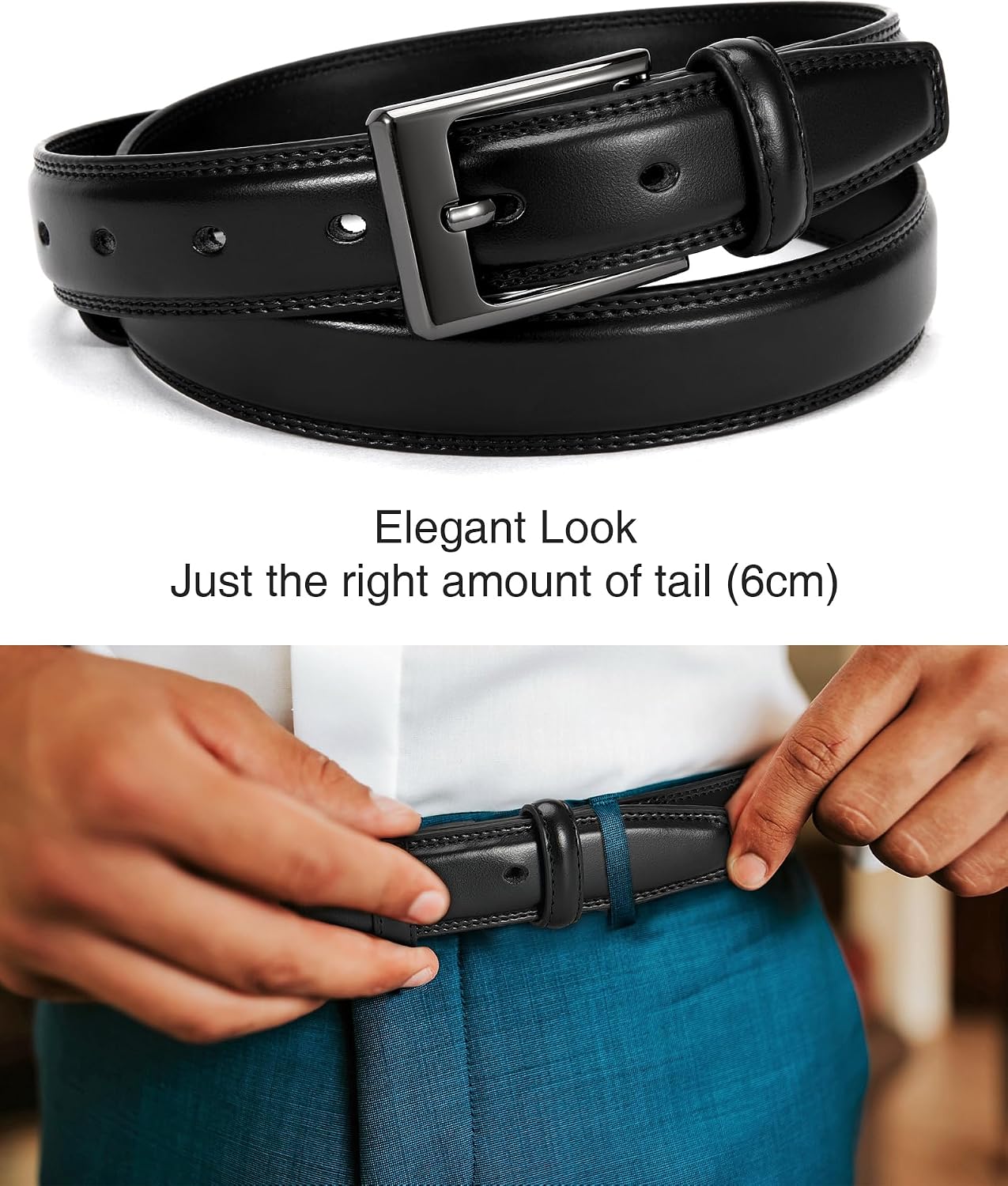Detalle de CHAOREN Men's Leather Belt — Ideal Match for Dress Shoes