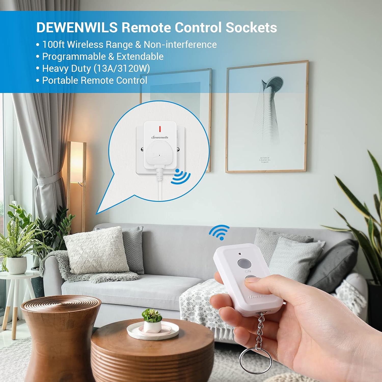 Thumbnail 3 de DEWENWILS Remote Control Socket 30m
