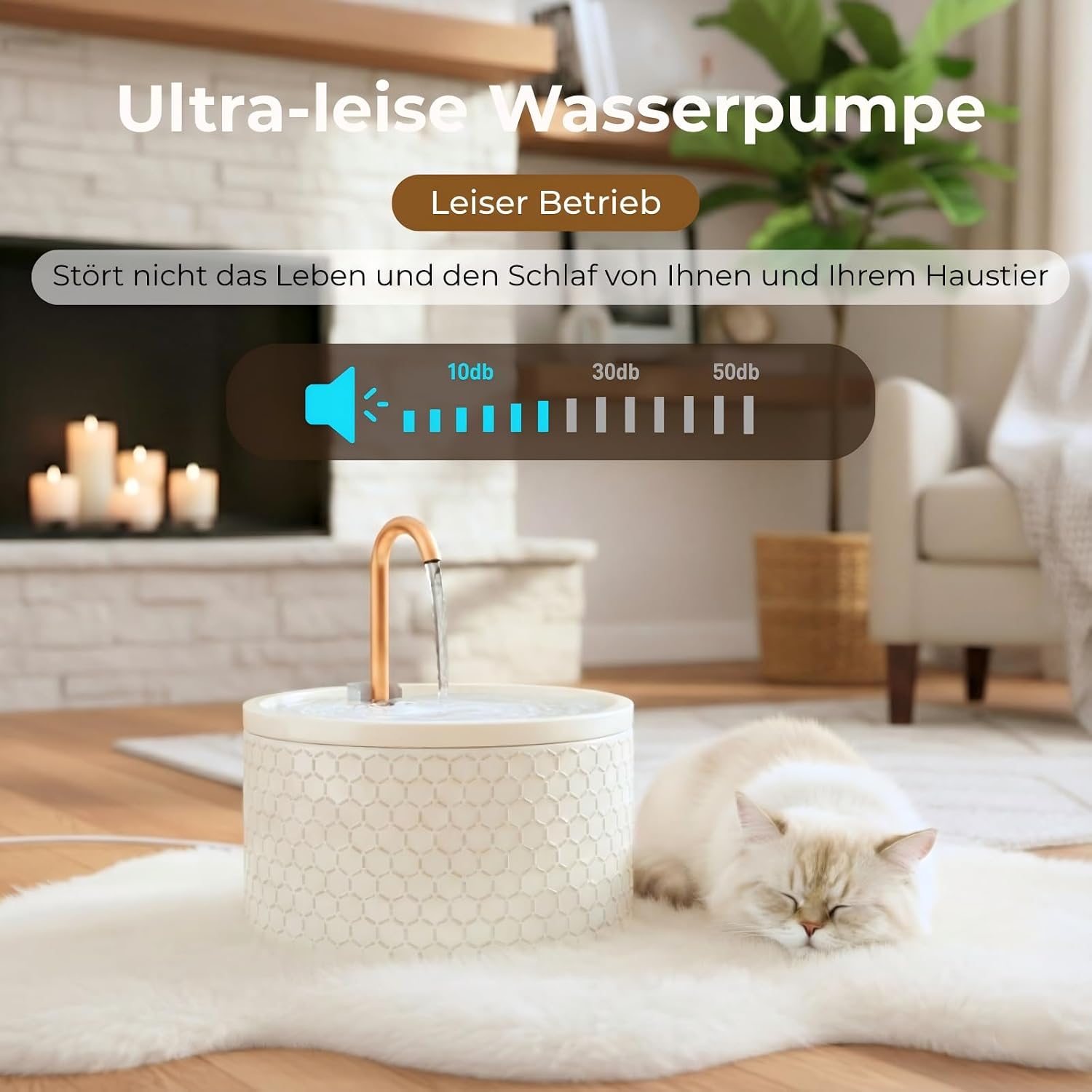 Detalle de MISFANS Katzenbrunnen 2,1 L aus Keramik