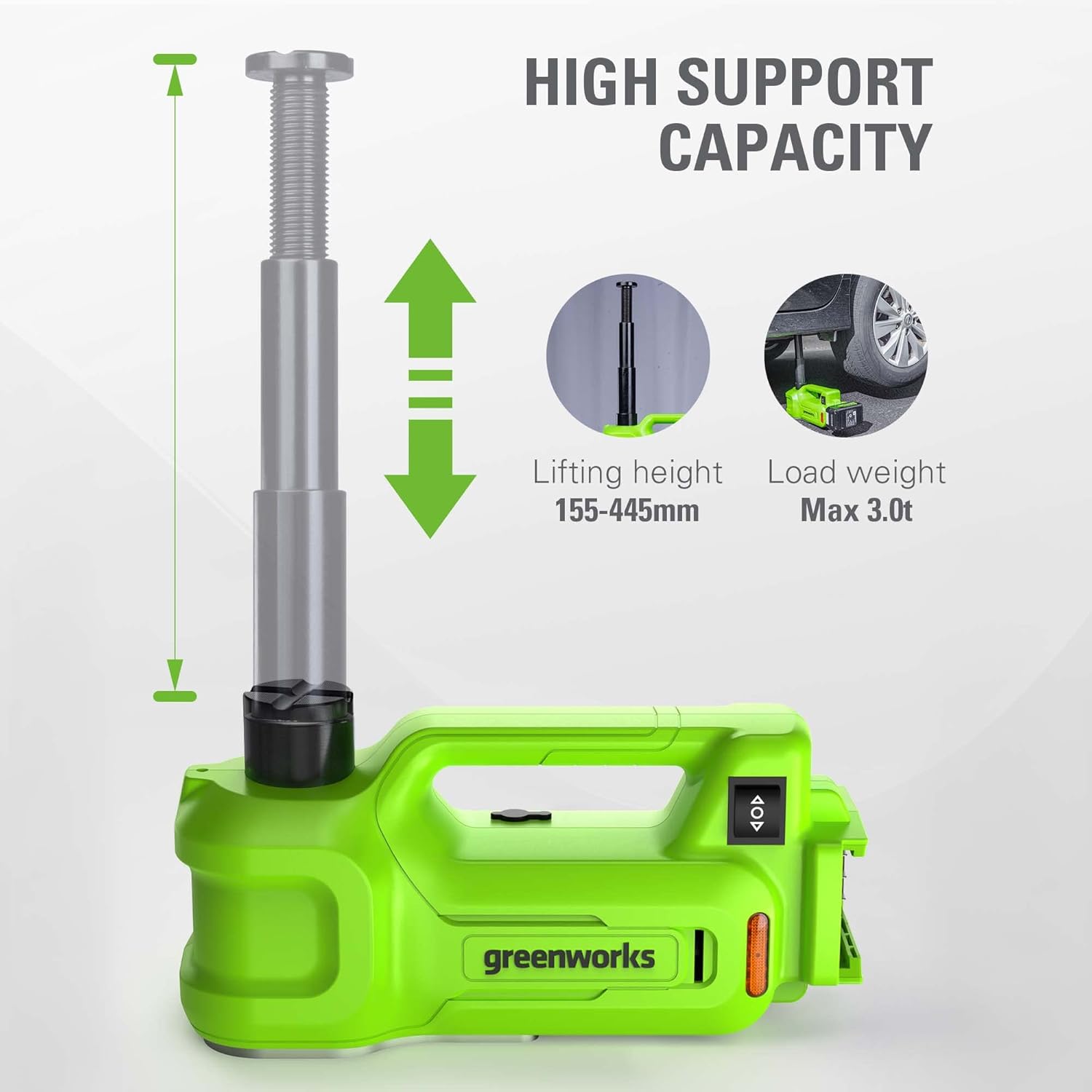Thumbnail 1 de Greenworks Jack 24V 3T elevación 155–445 mm