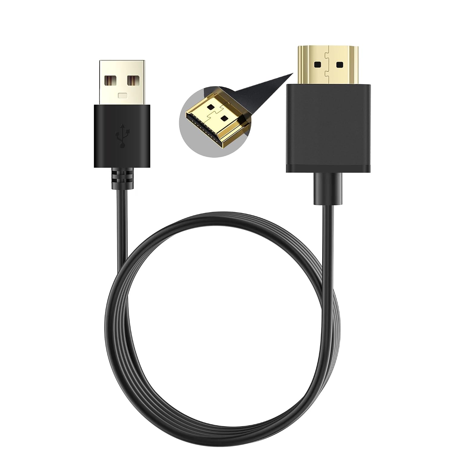 Detalle de Herfair USB A to HD Adapter Cable (Charging Only) – HDMI Charging Lead 1.8m