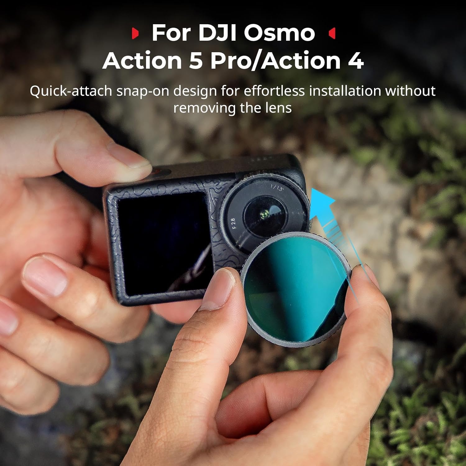 Detalle de SmallRig ND Filter Kit for DJI Osmo Action 5 Pro / Action 4 (5-pack: CPL + FS ND8/ND16/ND32)