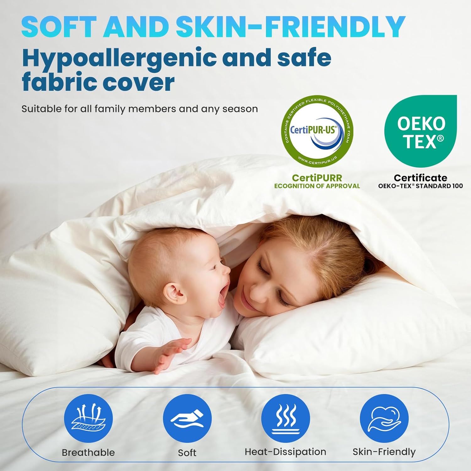 Thumbnail 4 de FRIDEKO Double Memory Foam Mattress Topper