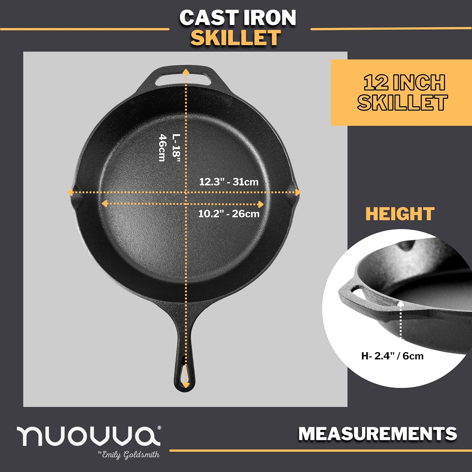 Thumbnail 1 de nuovva Cast Iron Skillet 32cm