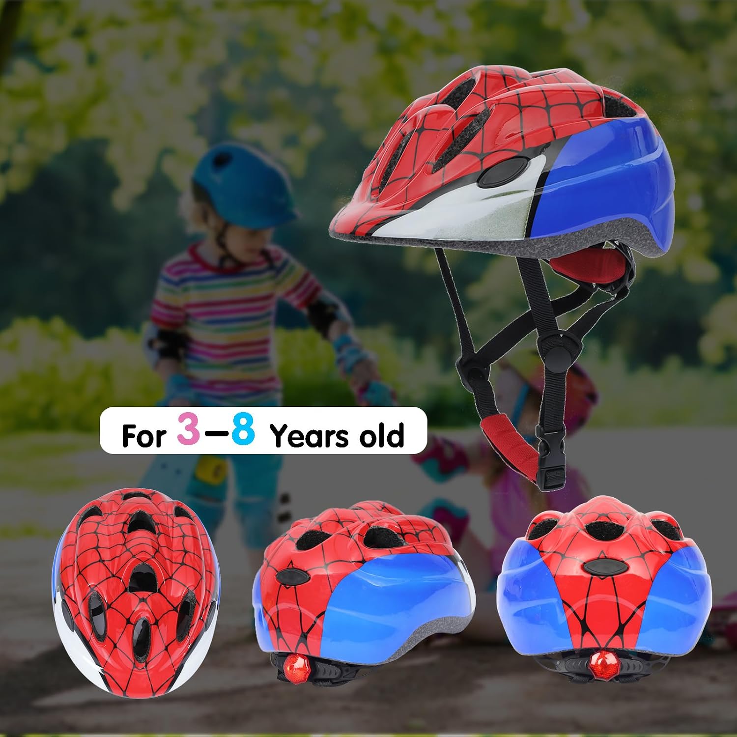 Detalle de Atphfety Kids Helmet Set for Ages 3-8: Protective Bike, Skate & Scooter Gear with Pads