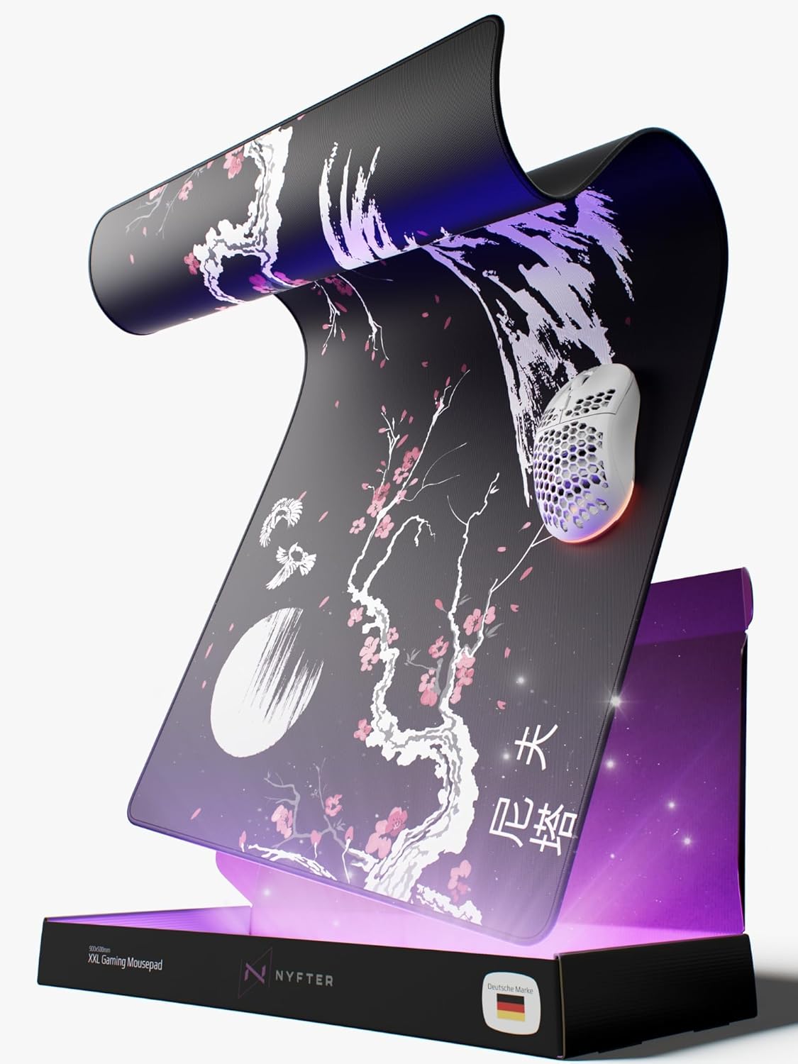 Thumbnail 2 de Nyfter XXL Gaming-Mauspad Sakura Weiß (900 x 500 mm) – Premium Fuji, wasserabweisend & rutschfest
