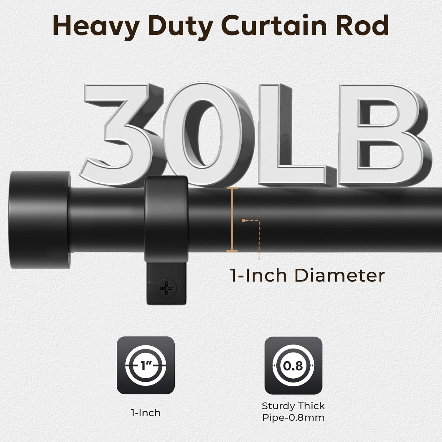 Detalle de Zeerobee Curtain Rod, 32–48 Inches