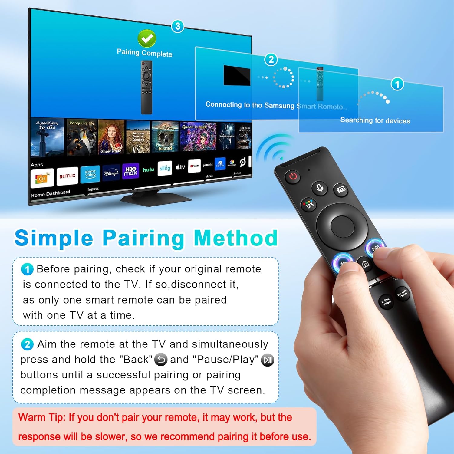 Detalle de BN59-01330A Voice Remote Replacement for Samsung Smart TVs (Voice Function)