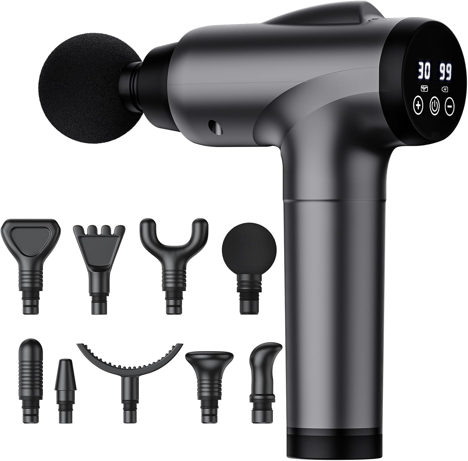 Detalle de Olsky Deep Tissue Massage Gun with 9 Heads, 30 Speeds, and 10 Accessories
