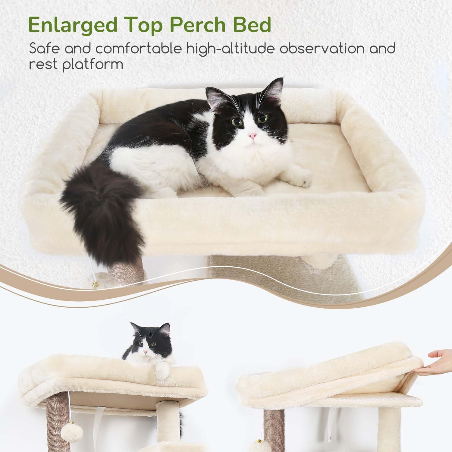 Detalle de Globlazer F70 Pro 70-Inch Cat Tree with Sisal Scratching Posts and Hammock