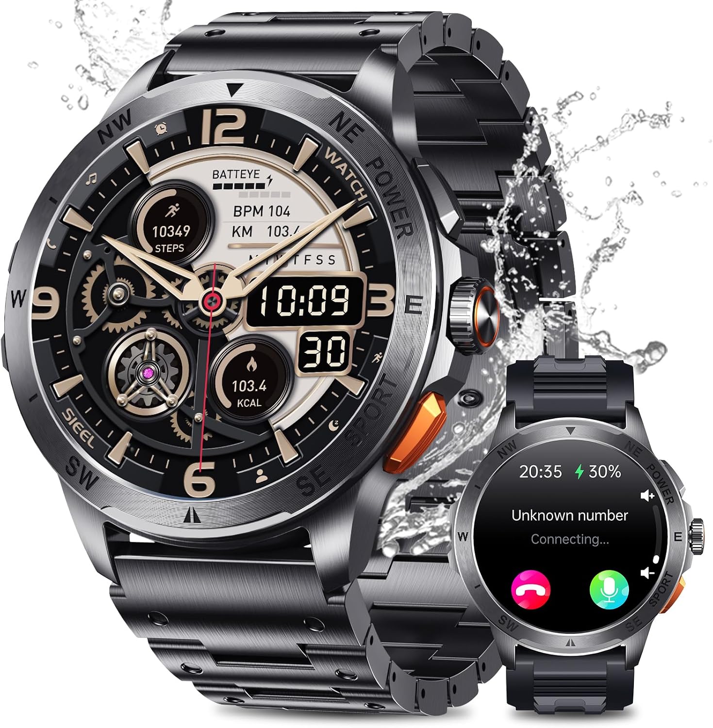 Detalle de 2025 Reloj Inteligente Militar Hombre ⌚ 100+ Modos Deportivos