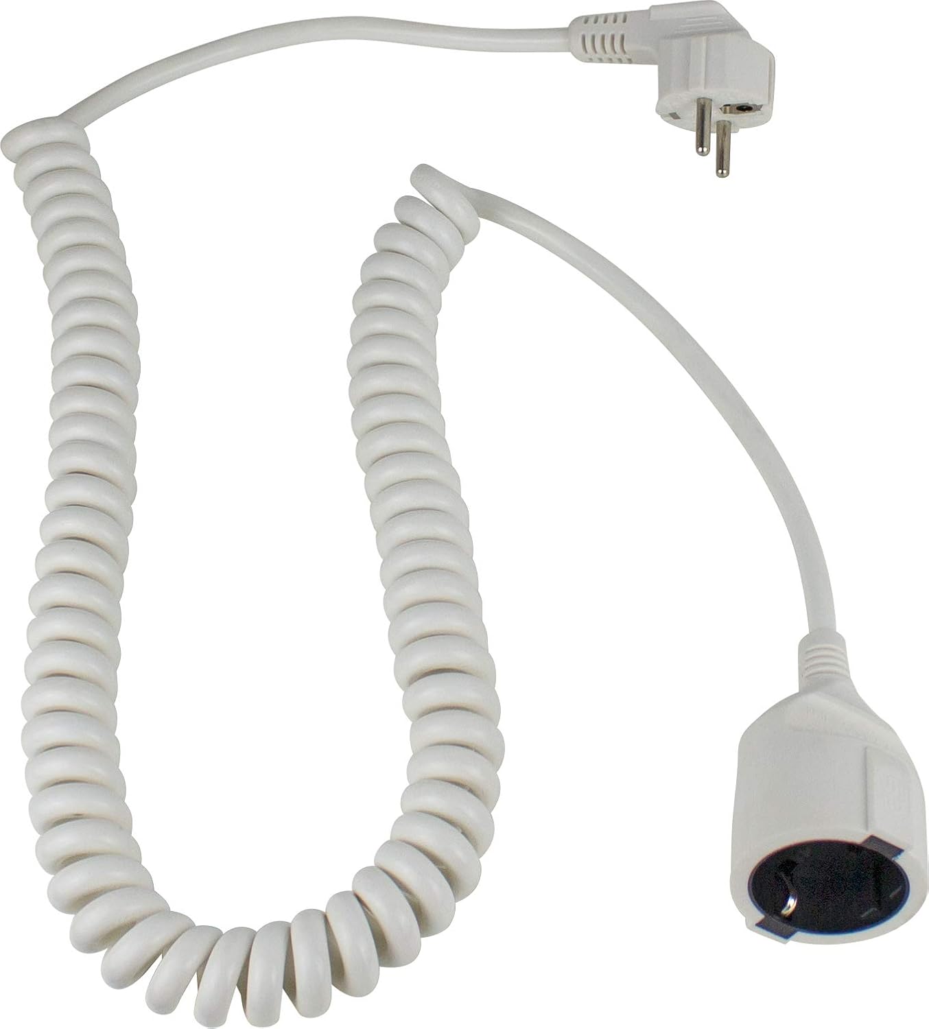 Detalle de as - Schwabe Spiralleitung: 2 m ausziehbar auf 4 m mit Schutzkontaktstecker und -kupplung, IP20, 230 V, 16 A, weiß (70426)