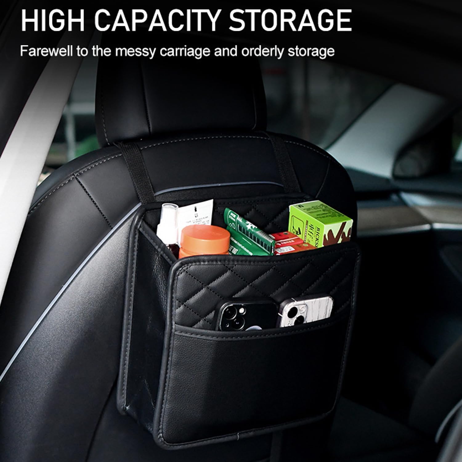 Detalle de LXUNYI car seat organizer in PU leather