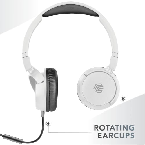 Detalle de Music Sound Headband Basic: auriculares con cable: supraaurales, micrófono y plegables en blanco