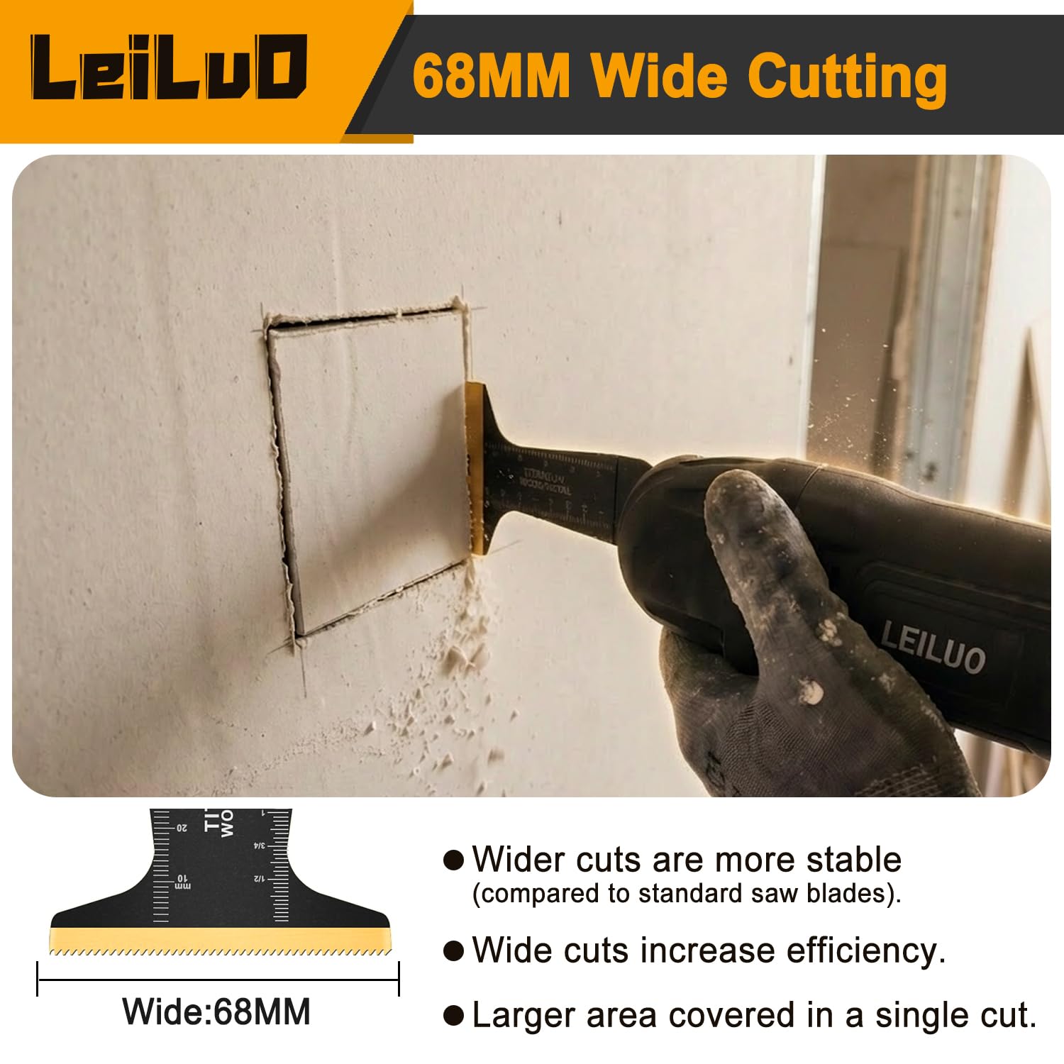 Thumbnail 6 de LEILUO 20-Piece Titanium-Coated Oscillating Tool Blades for Metal and Wood