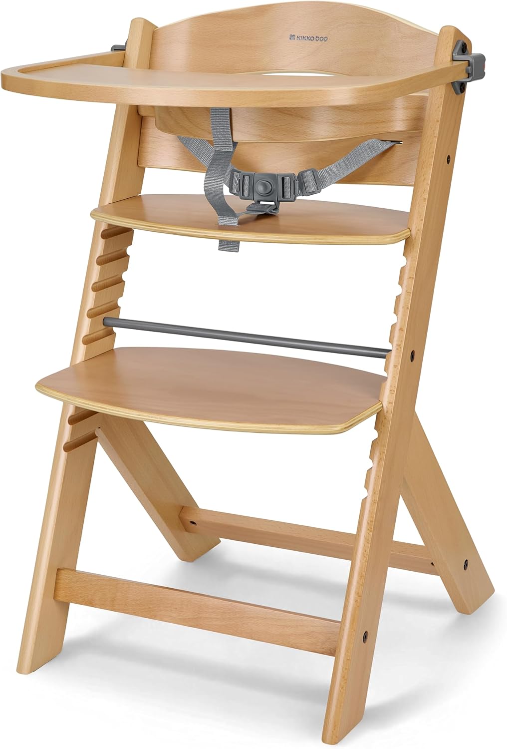 Detalle de KikkaBoo Chaise Haute Bébé Évolutive NORDY en Bois de Hêtre