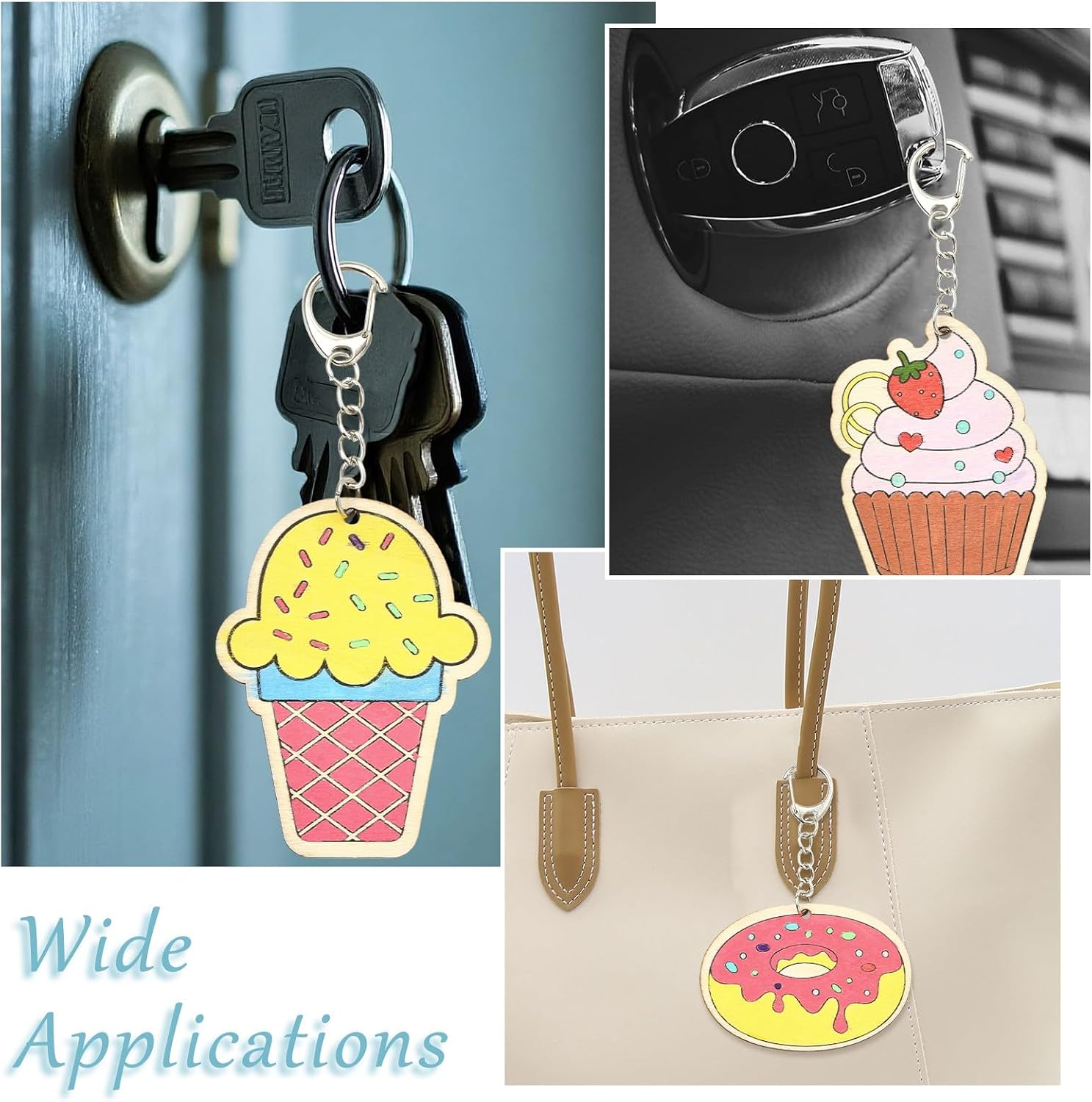 Thumbnail 6 de LiQunSweet Wooden Keychains, 36-Piece Set