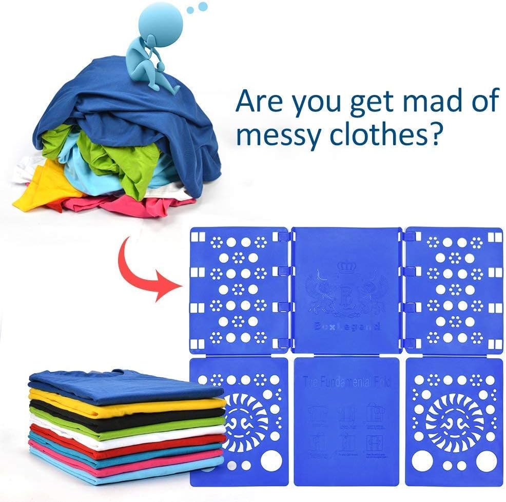 Thumbnail 1 de BoxLegend V3 Plieur de vêtements pour T-shirts, chemises et linge (enfants & adultes) – Bleu