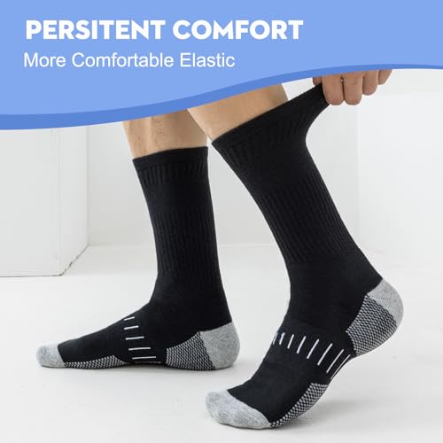 Thumbnail 7 de Stoeury Men's Cotton Crew Socks, 6 Pairs, Cushioned Soles and Arch Support