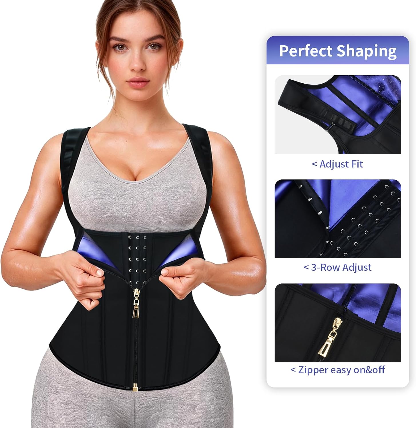 Detalle 2 de MORECOO Women's Waist Trainer with Sauna Liner