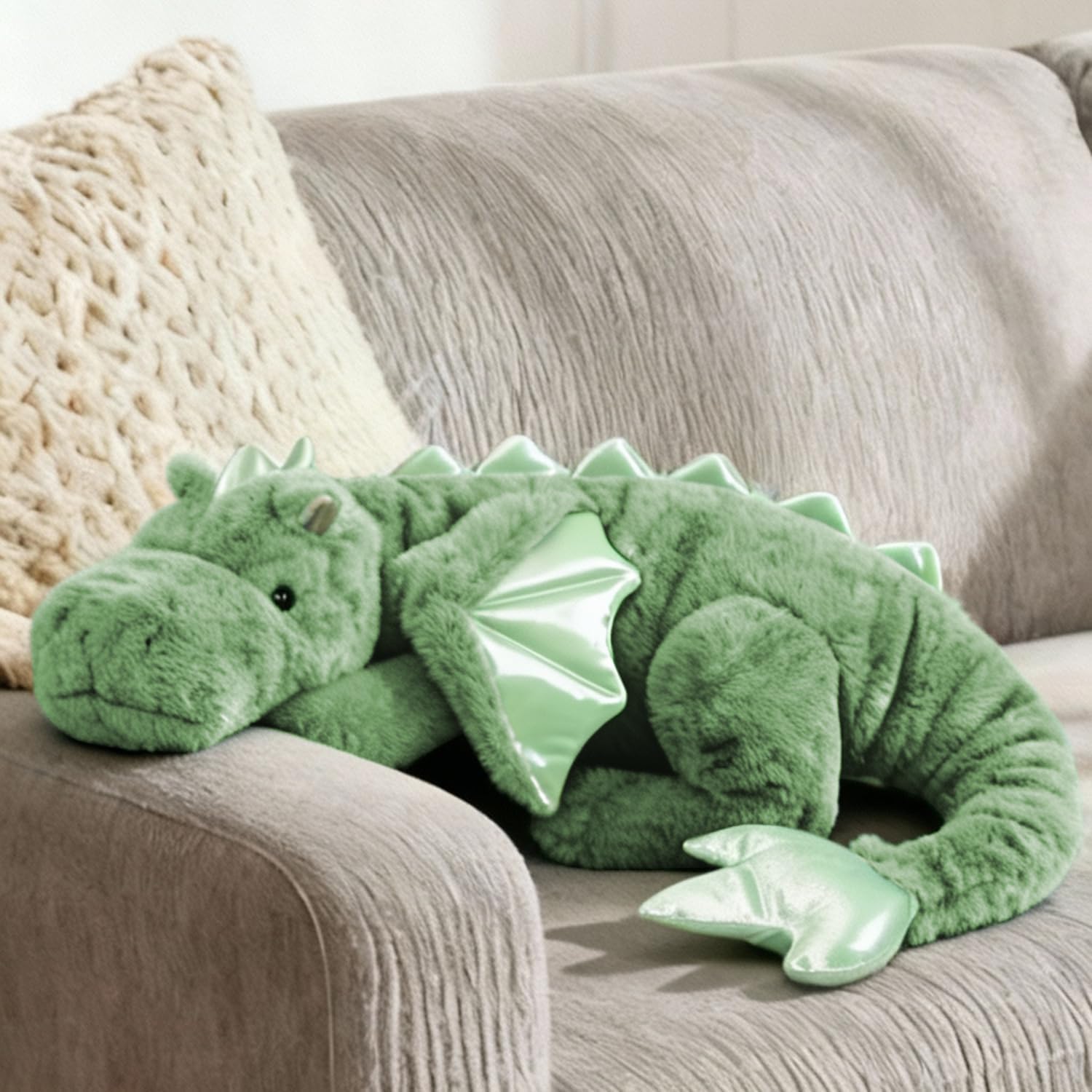 Detalle de ARELUX Large 36in Cute Dragon Plush Pillow: Soft, Safe, Multi-Purpose Cuddly Giant