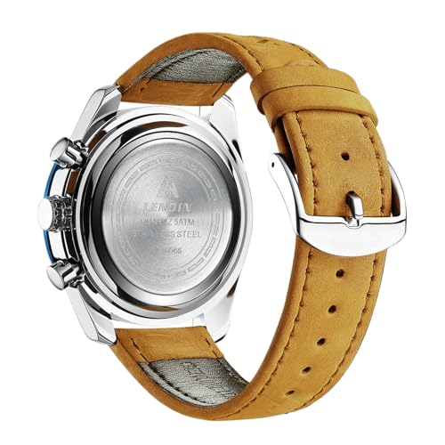 Thumbnail 1 de LN LENQIN Montre Homme - Montres analogiques à Quartz étanches, bracelet cuir