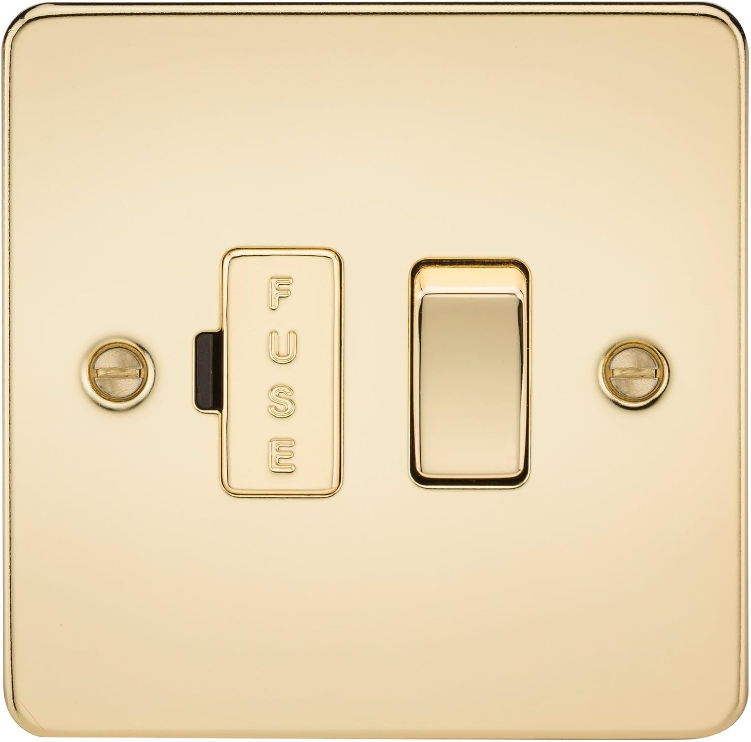 Thumbnail 1 de Knightsbridge FP6300NPB FPAV6300NPB Flat Plate 13A Switched Fused Spur Unit with Neon-Polished Brass