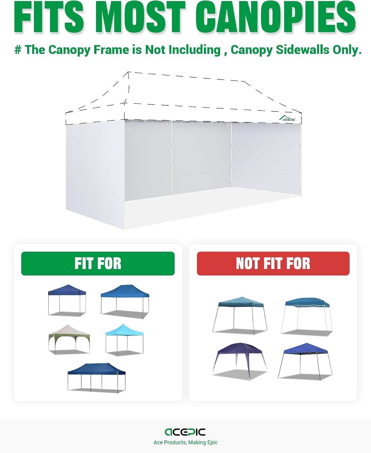 Detalle de ACEPIC Canopy Sidewalls, 10x20ft