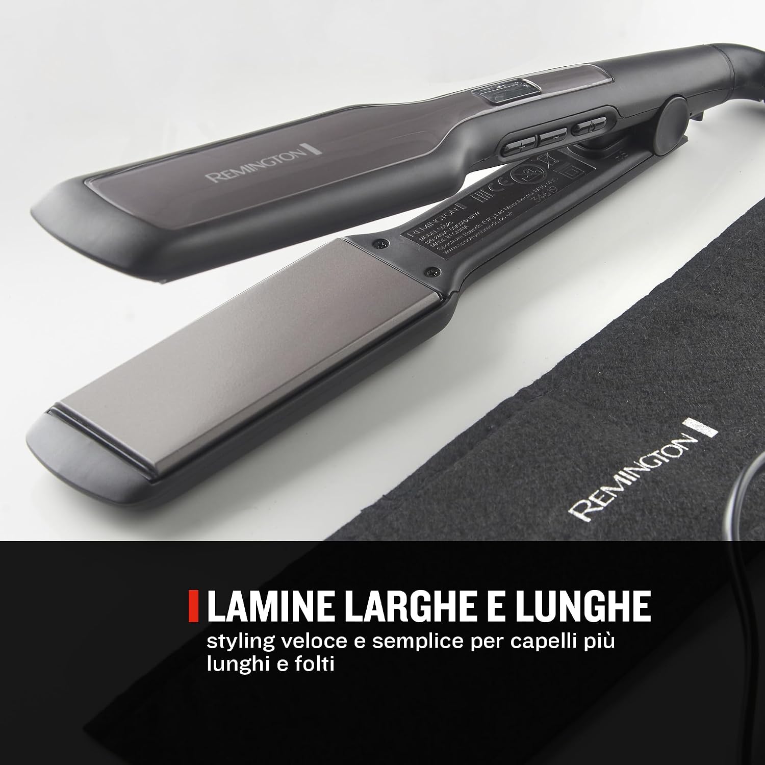 Detalle de Remington Piastra per Capelli Pro-Ceramic Extra Larga S5525 (45 mm) per Capelli Spessi, Crespi e Lunghi
