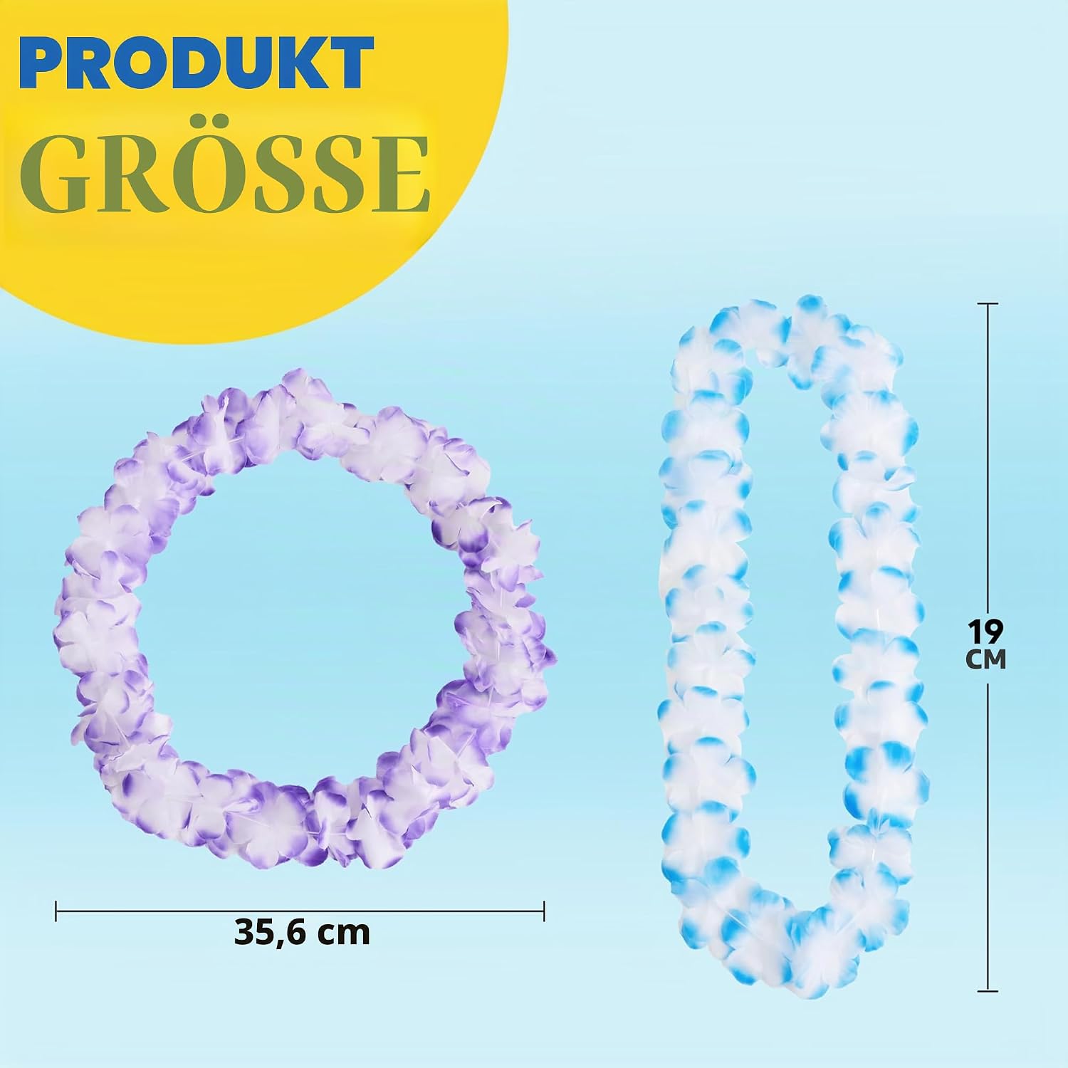 Detalle 2 de JOYIN Hawaii Blumenketten Set – 24 Stücke Hawaiiketten, Tropische Lei für Party, Strand und Luau