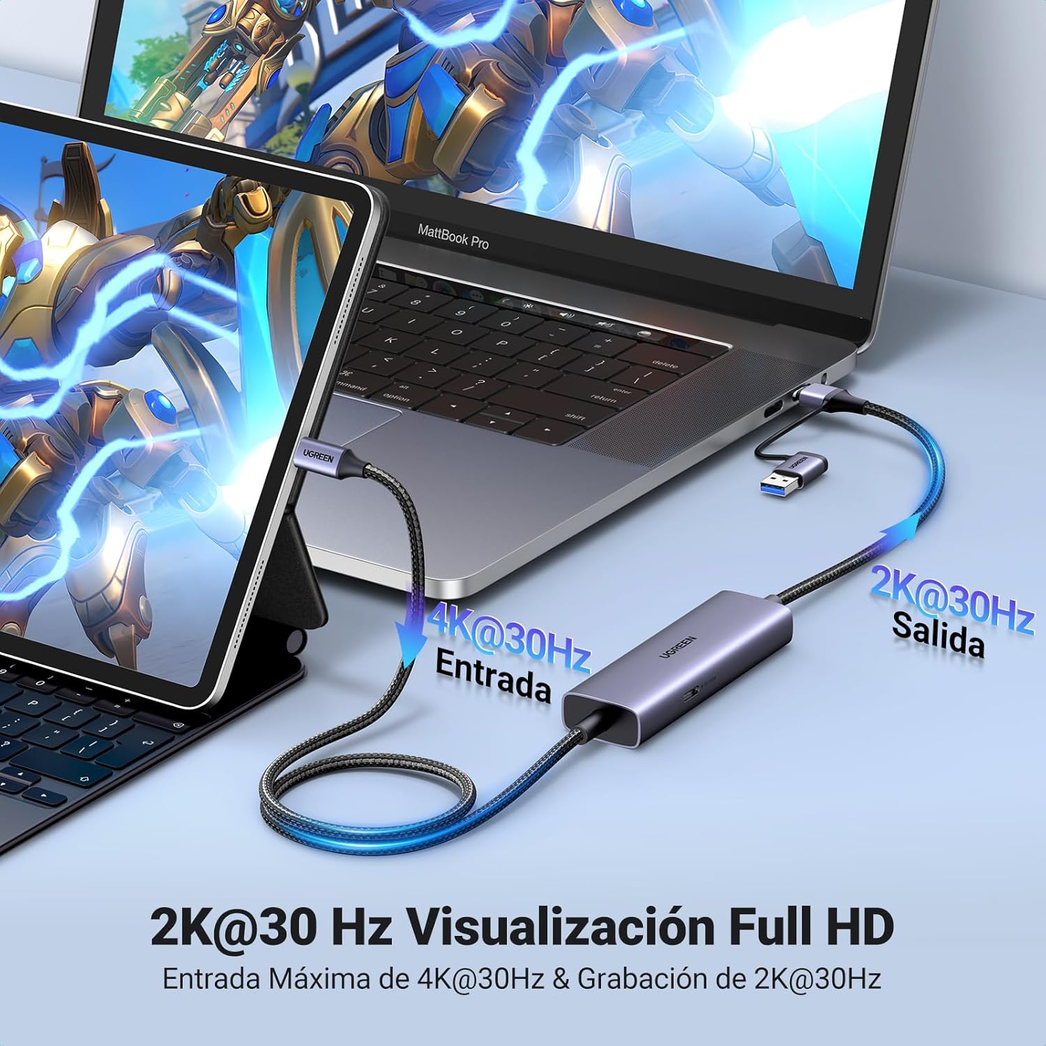 Detalle 2 de UGREEN Capturadora Vídeo HDMI 4K 30Hz para Streaming 🎥
