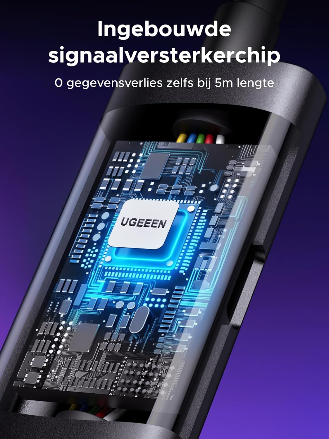 Detalle 2 de UGREEN Link-kabel met oplaadfunctie, 5 m, 18 W en USB 3.0 tot 5 Gbps