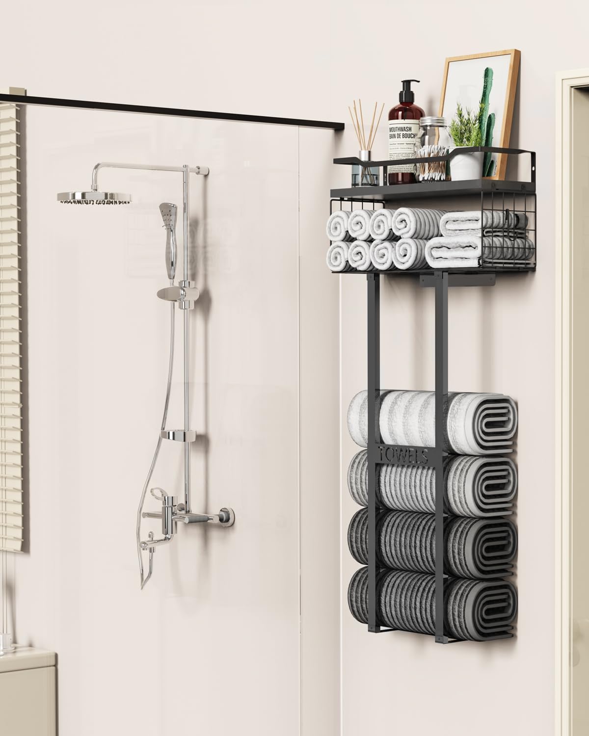Thumbnail 4 de Aetyord 31-inch wall towel rack with shelf