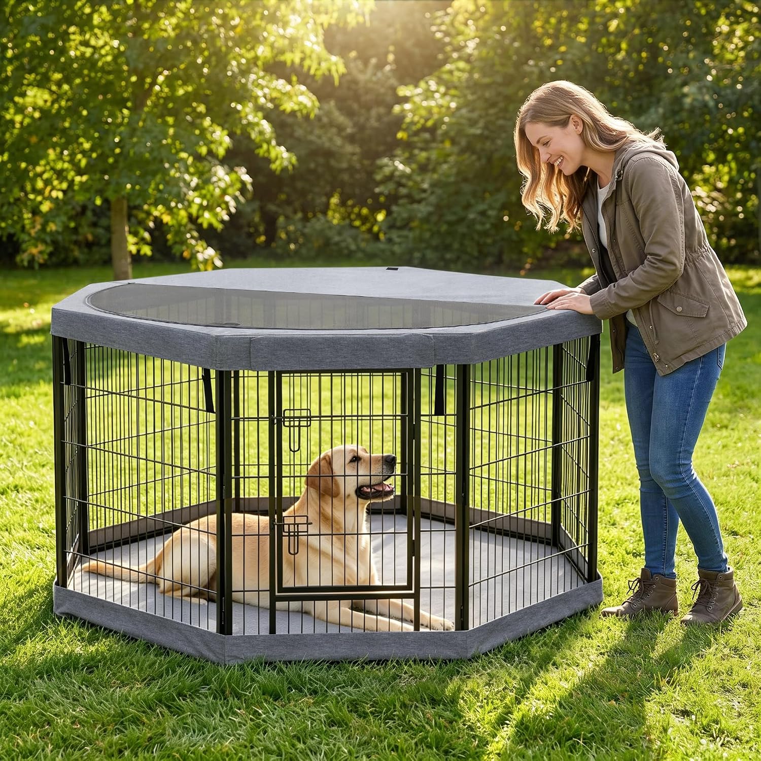 Thumbnail 6 de PETIME Dog Playpen, 40-Inch Height