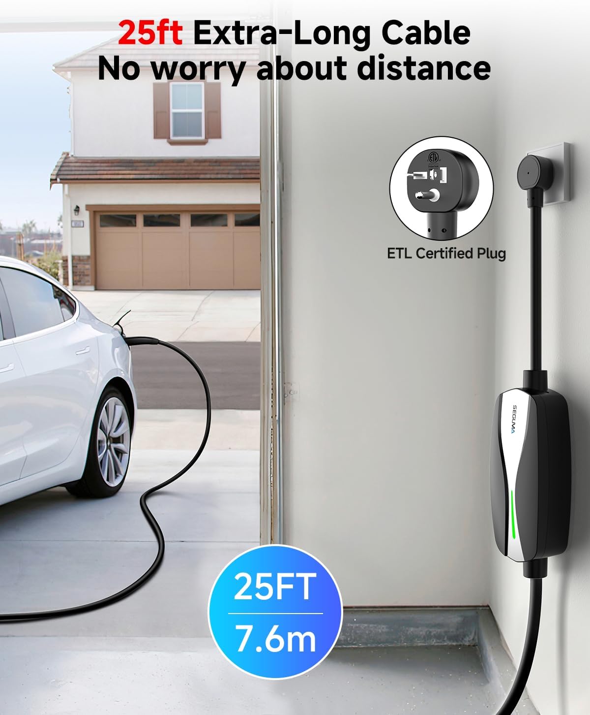 Detalle de SEGUMA Level 1/2 Tesla Charger 25ft