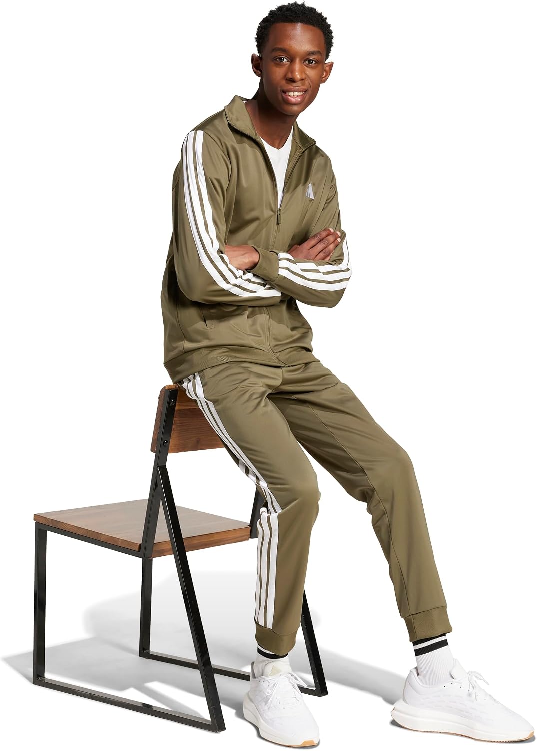 Thumbnail 5 de adidas Herren Sportswear Basic 3 Stripes Tricot Track Suit