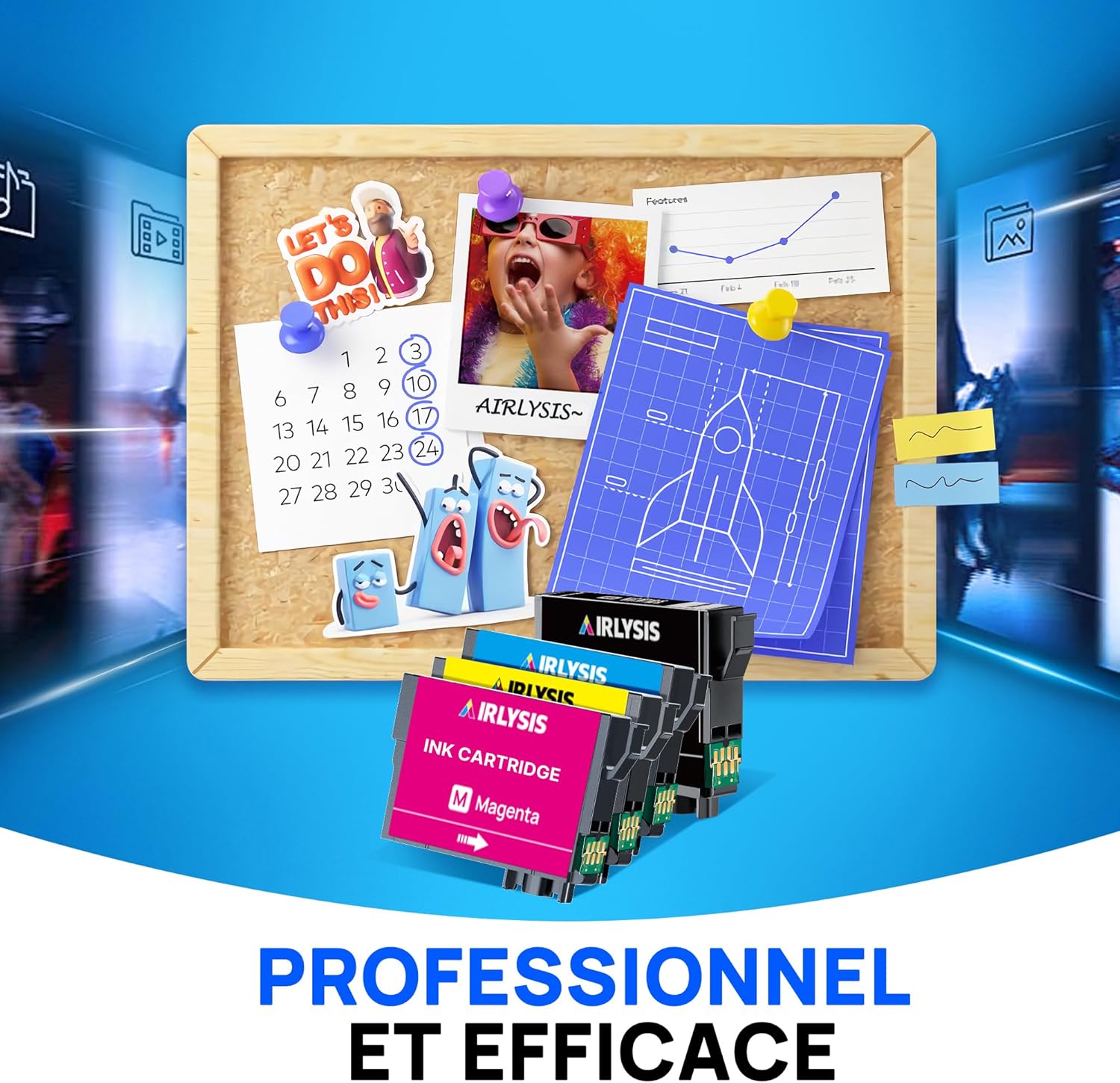 Thumbnail 5 de AIRLYSIS Cartouche Compatible 604 XL - Pack de 8 pour Epson XP et Workforce