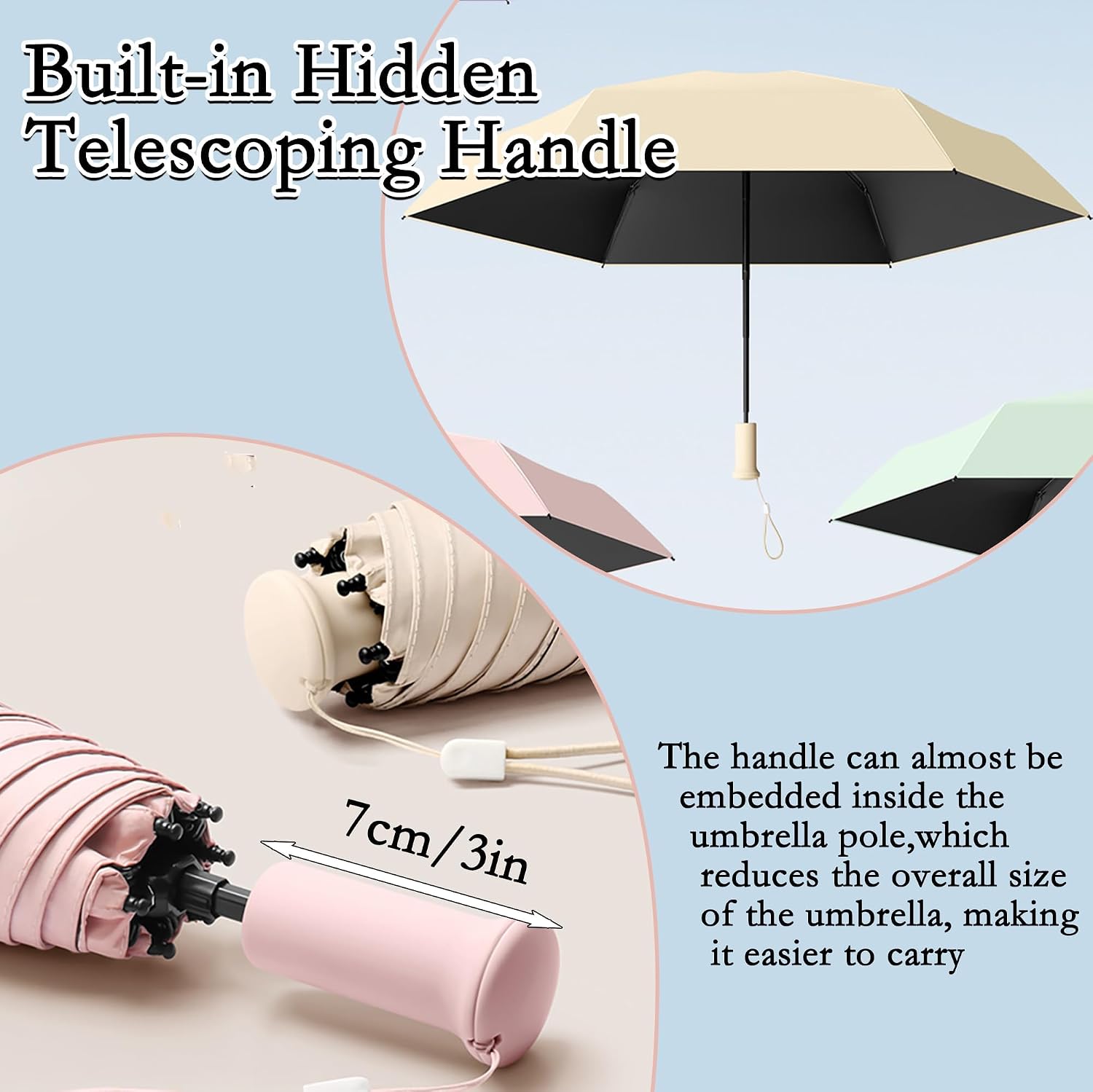 Detalle de Travebo Mini folding umbrella 17 cm