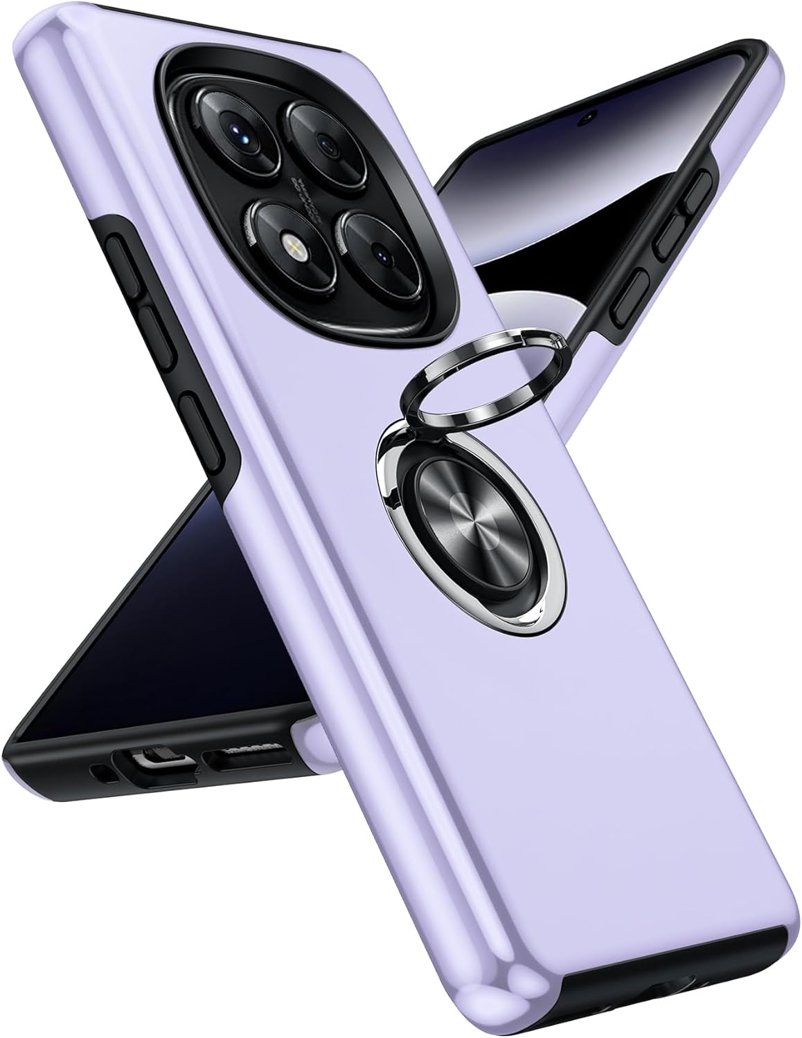 Detalle de Coque LeYi pour Xiaomi Redmi Note 14 Pro 5G/4G et Note 14 Pro Plus 5G – TPU/PC, anneau invisible, protection antichoc, mauve